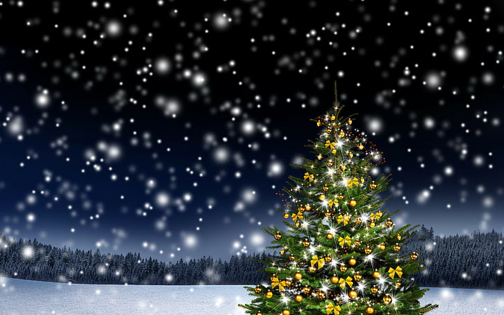 Snowflake Winter Snow, balls, night, toys, snowflakes Free HD Wallpaper