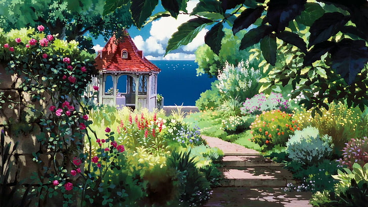Studio Ghibli Arrietty, religion, studio ghibli, flower, place of worship Free HD Wallpaper