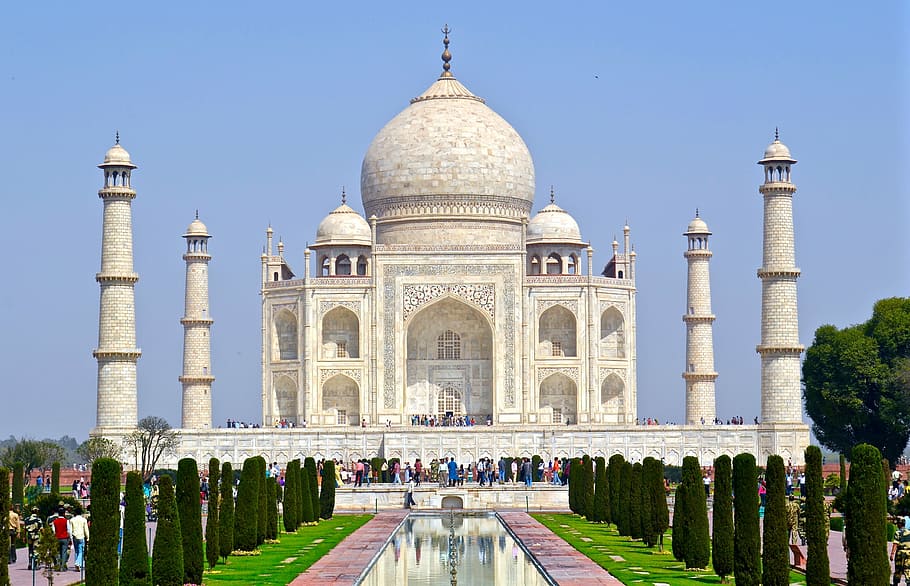 Taj Mahal India, sky, mahal, taj, famous place Free HD Wallpaper