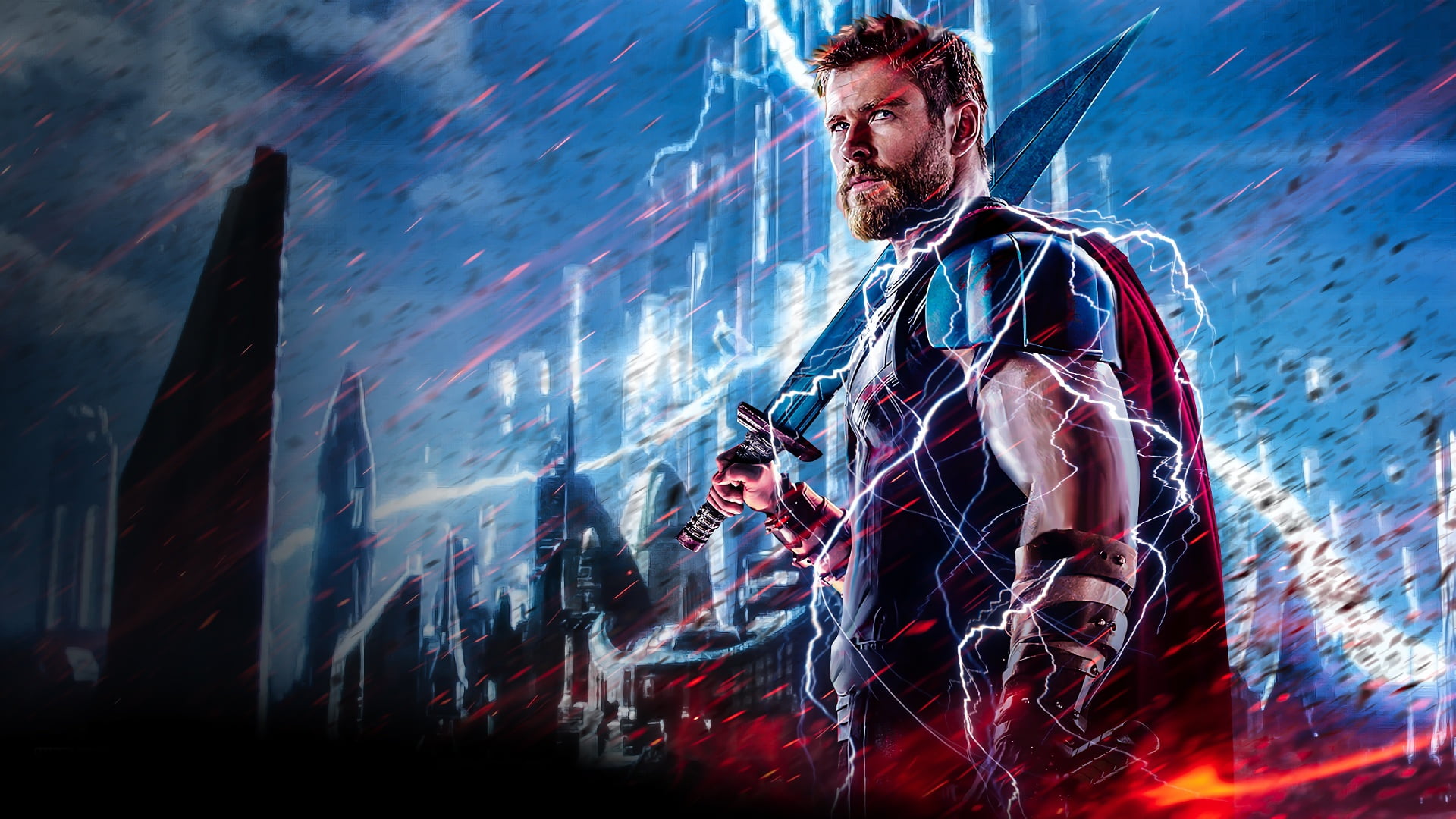 Thor Ragnarok Hair, thor, 2017, lightning, marvel