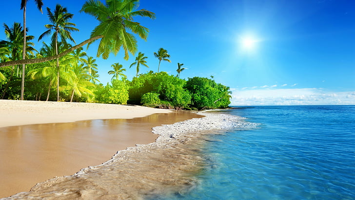 Tropical Beach, idyllic, bay, wave, true laurel Free HD Wallpaper