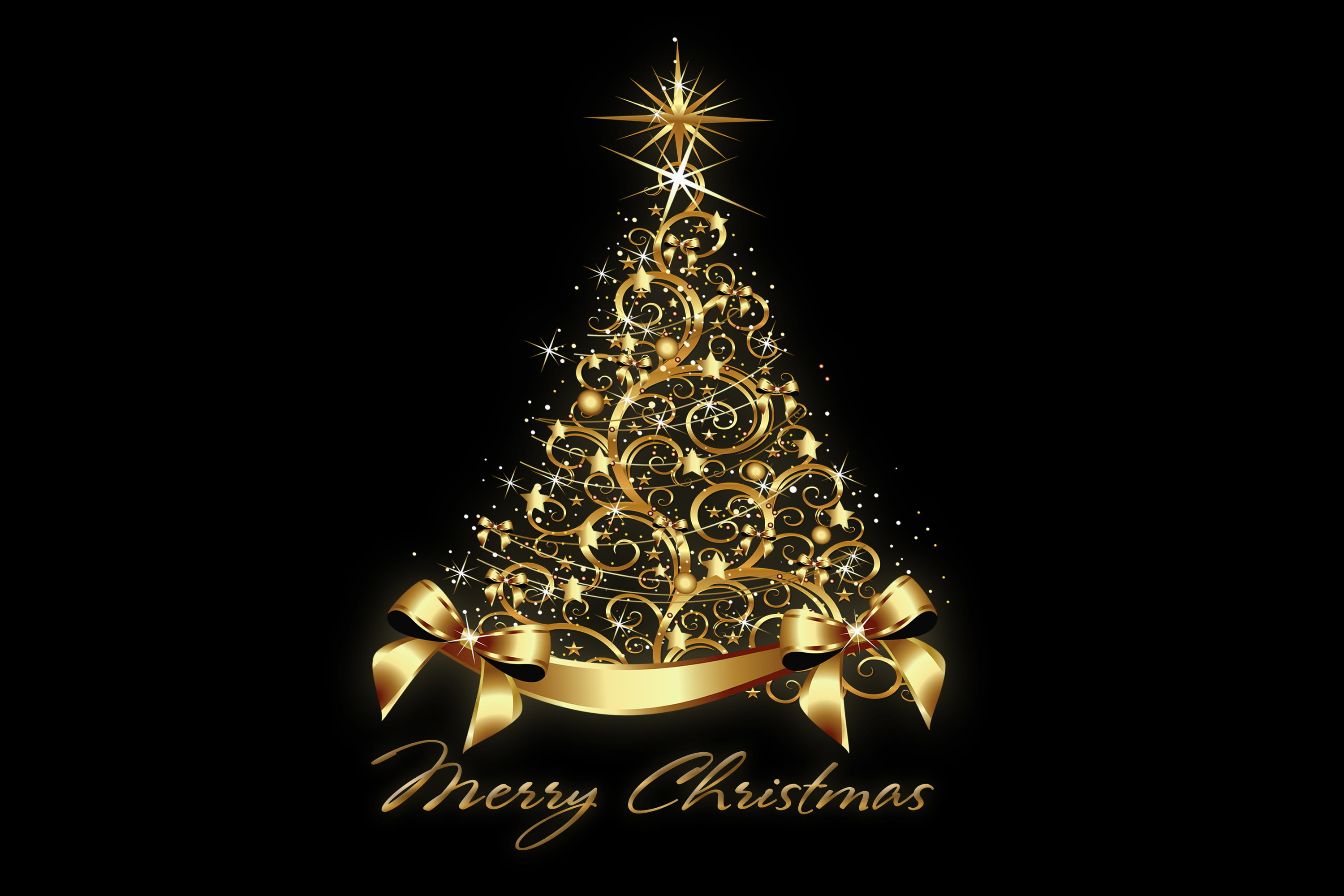 Unique Christmas, year, greeting card, ornate, defocused
