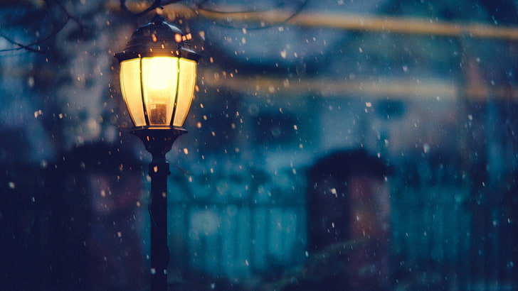 Winter Lights, winter, electric lamp, transparent, illuminated