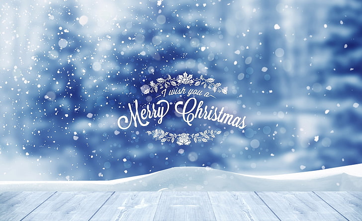 Wish You Merry Christmas, landscape, merry xmas, scenics  nature, snowflakes Free HD Wallpaper