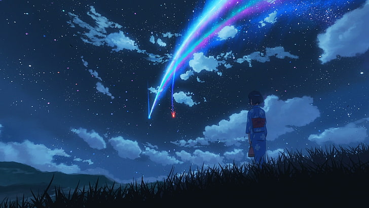 Your Name, one person, scenics  nature, built structure, comet