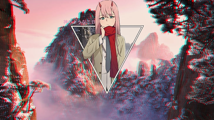 Zero Two in the Darling Franxx, blurred, sunlight, communication, human representation Free HD Wallpaper