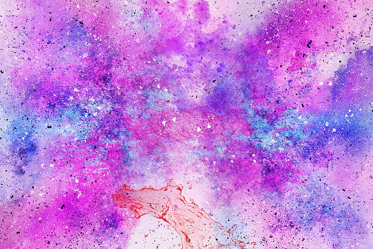 2048X1152 Pink, pattern, stained, creativity, watercolor paints Free HD Wallpaper