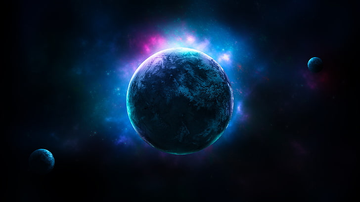 3840X2160 Planet, moons, darkness, stars, moon Free HD Wallpaper