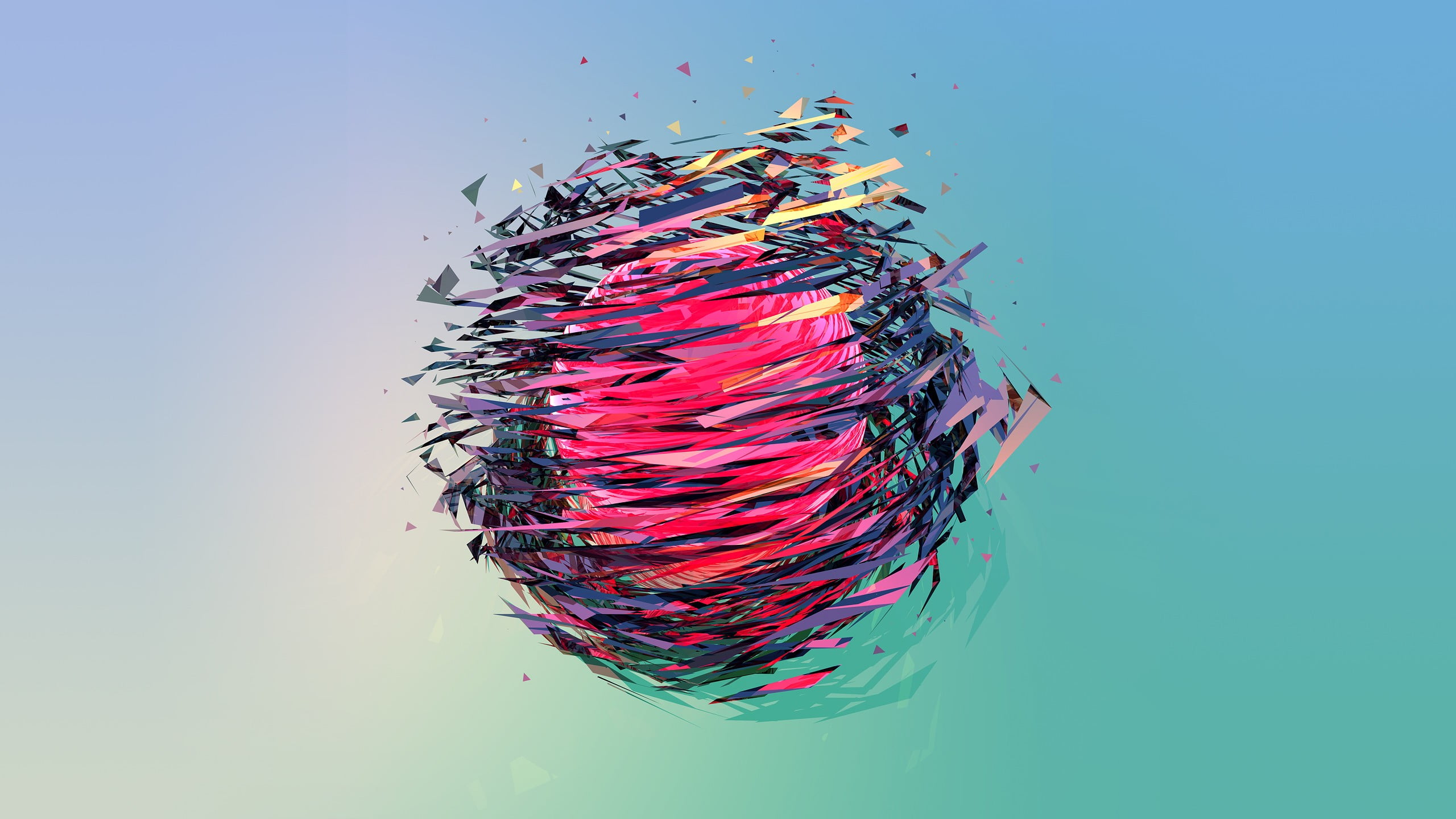 Abstract iPhone, chaos, facets, blue background, abundance