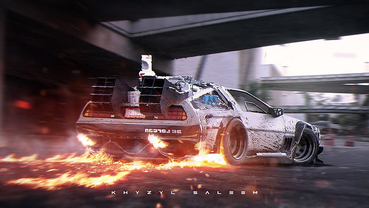 Back Future Car DeLorean, no people, delorean, motion, back to the future Free HD Wallpaper