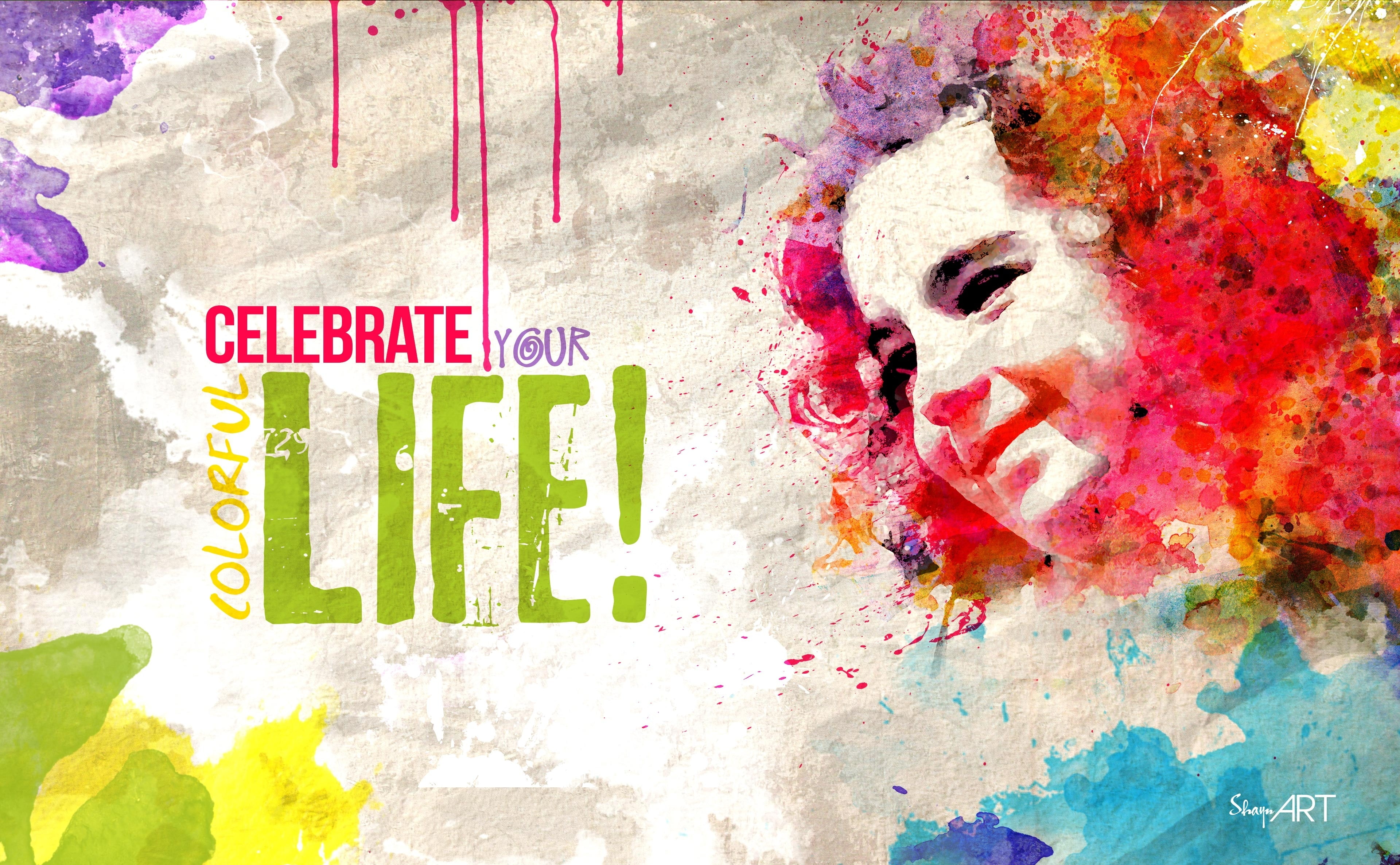 Colourful Life Quotes, abstract, orange, multicolor, communication