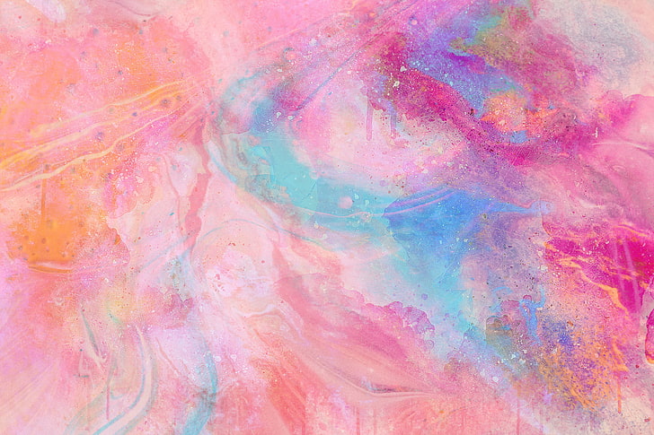 Cool MacBook Pro, paintings, pink color, watercolor painting, creativity Free HD Wallpaper