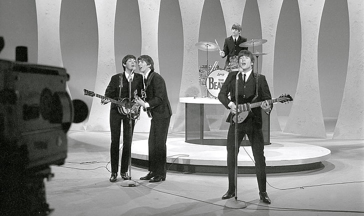 Ed Sullivan Beatles First Appearance, standing, rock, young men, the beatles Free HD Wallpaper