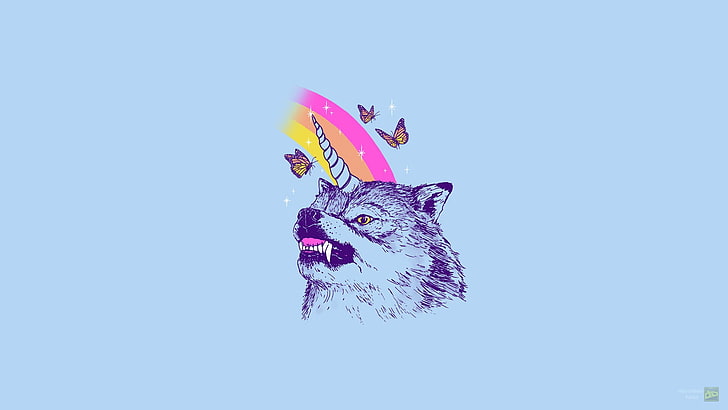 Epic Unicorn, lsd, multi colored, clear sky, flower Free HD Wallpaper