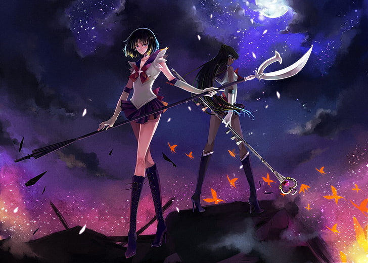 Eternal Sailor Pluto, space, moons, art, sailor Free HD Wallpaper