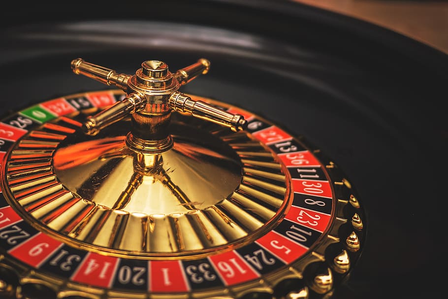 French Roulette Wheel, high angle view, arts culture and entertainment, chance, success