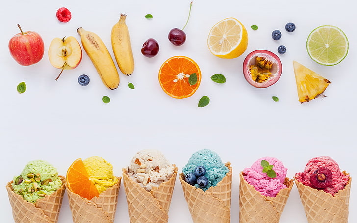 Fruit Ice Cream, banana, wellbeing, orange, still life Free HD Wallpaper