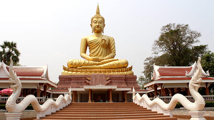 Gautama Buddha Art, statue, asia, ubon ratchathani, big buddha image Free HD Wallpaper