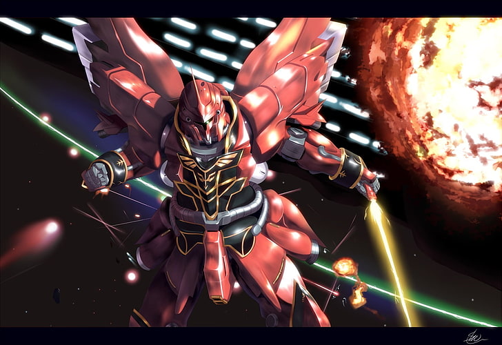 Gundam 00 Mecha, futuristic, night, digital composite, sinanju