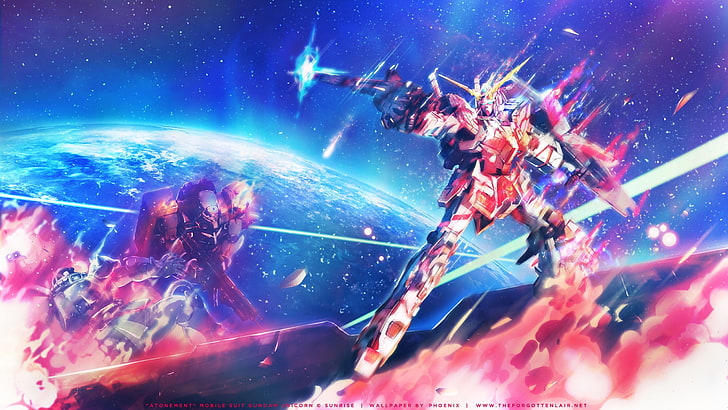 Gundam Unicorn Model, night, global communications, space, communication Free HD Wallpaper