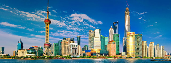 Hotel Oriental Pearl Tower Shanghai, panoramic, dusk, travel, asia Free HD Wallpaper