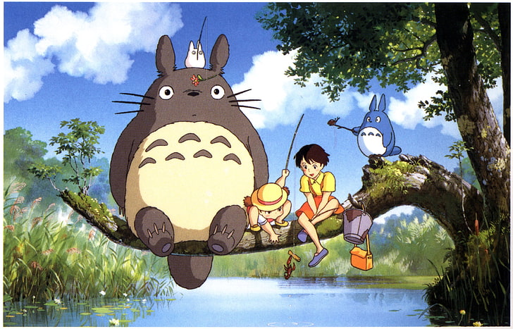 Little Totoro, sunlight, fun, howls moving castle, my neighbor totoro Free HD Wallpaper