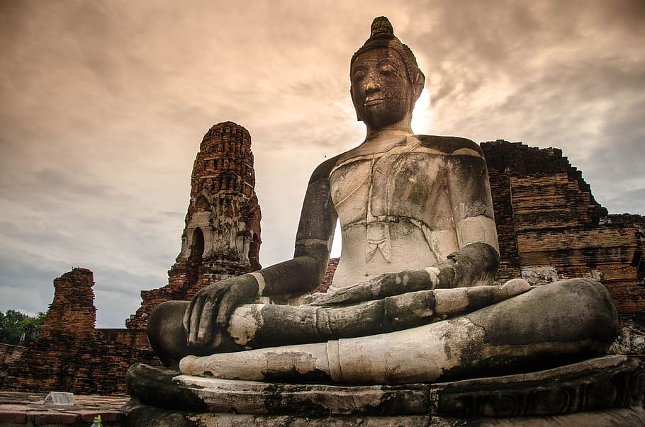 Meditation Buddha Statue, idol, symbol, representation, ancient civilization Free HD Wallpaper