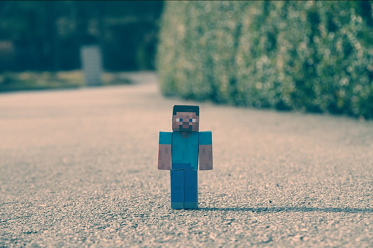 Minecraft Steve Statue, still life, land, no people, minecraft Free HD Wallpaper