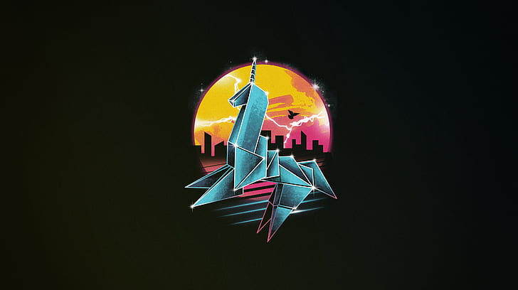 Minimalistic Japanese Neon, synth, art, vincent trinidad, new retro wave Free HD Wallpaper