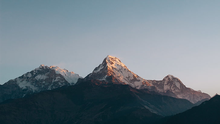 Mountain Sunset, himalayas, mountains, annapurna massif, nepal Free HD Wallpaper