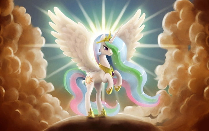 My Little Pony Celestia Anime, tv show, princess celestia, my little pony, my little pony friendship is magic Free HD Wallpaper