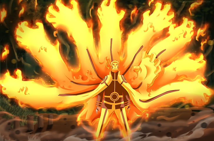 Naruto Kurama Bijuu Mode, illustration, electric lamp, uzumaki, naruto gaiden nanadaime hokage to akairo no hanatsuzuki Free HD Wallpaper