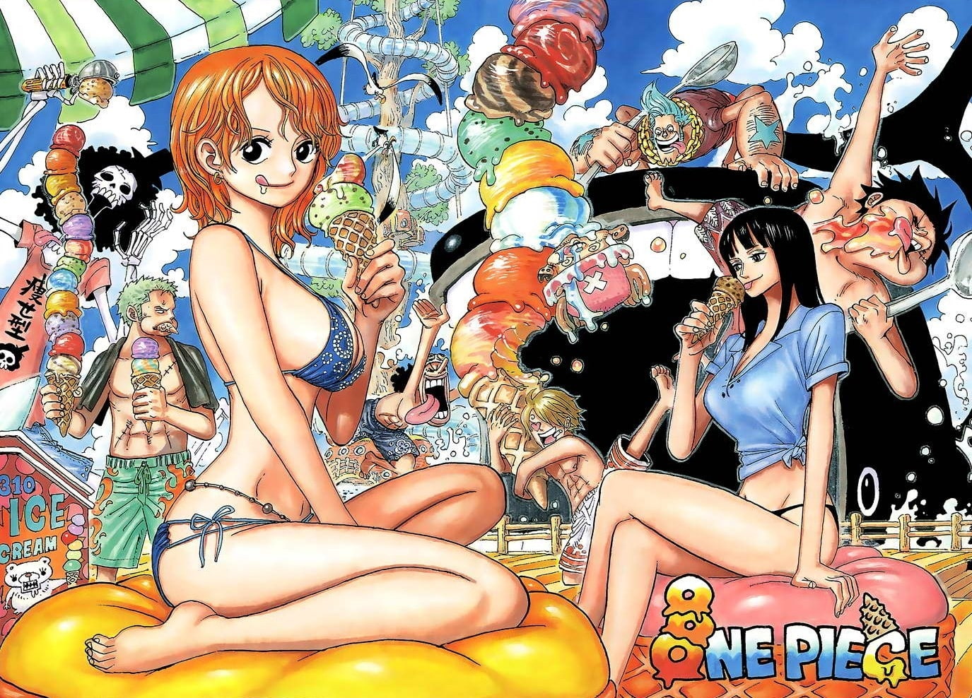 One Piece Manga, art, anime, Piece, ice