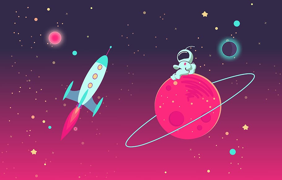 Outer Space Alien Cartoon, scene, motion, globe, studio shot Free HD Wallpaper