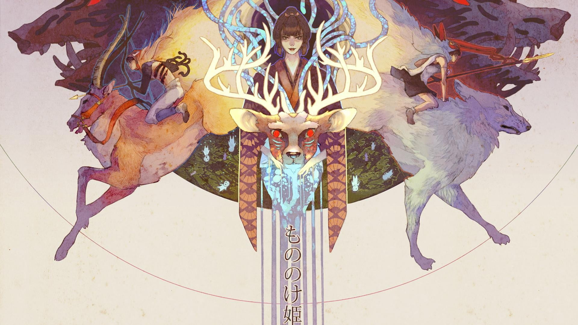 Princess Mononoke Monster, wall building feature, anime, amusement park, artwork