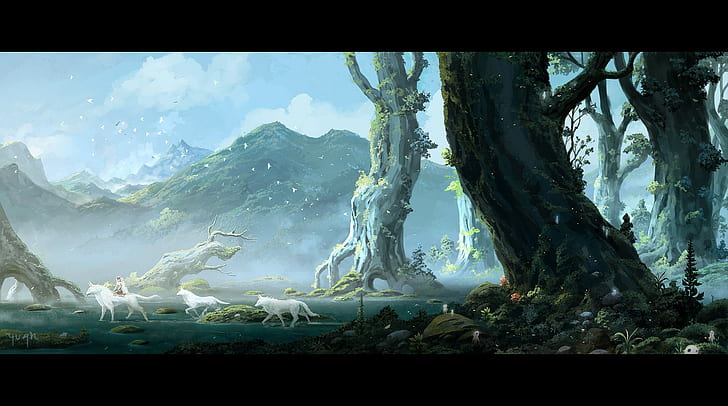 Princess Mononoke Scenes, studio ghibli, anime, princess mononoke Free HD Wallpaper