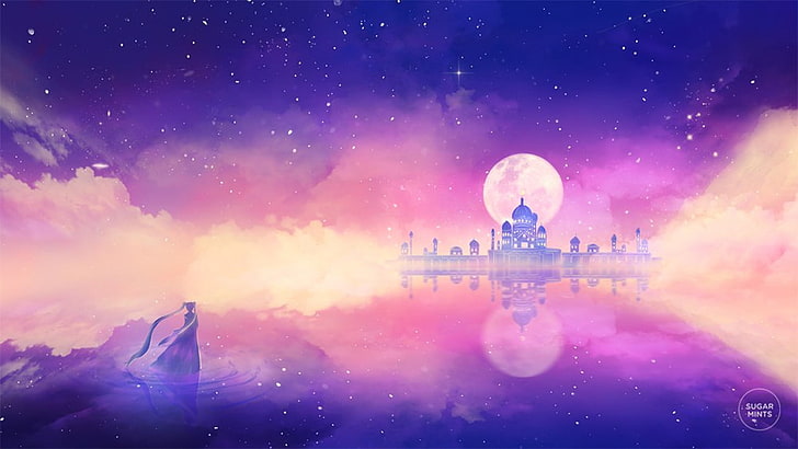 Sailor Moon Princess Serenity, city, anime, moon, sailor Free HD Wallpaper