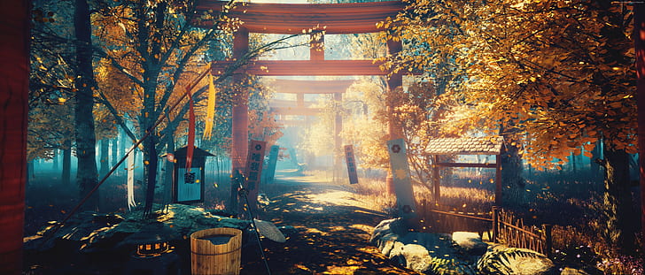 Sakura Anime Scenery, scenery, oriental, japan Free HD Wallpaper