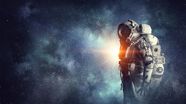 Skeleton Astronaut, fantasy art, universe, artwork, space Free HD Wallpaper