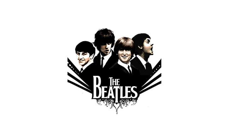 Trippy Beatles Art, black and white, businesswoman, paul mccartney, front view Free HD Wallpaper