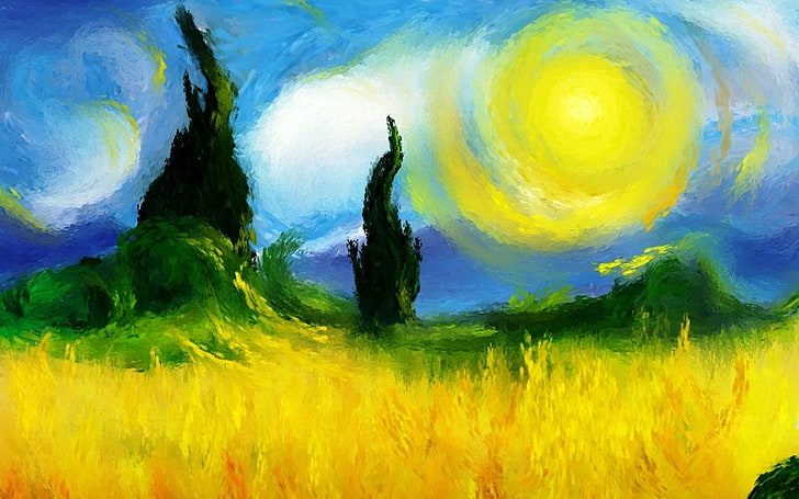 Vincent Van Go Paintings, no people, space, oil painting, outdoors Free HD Wallpaper