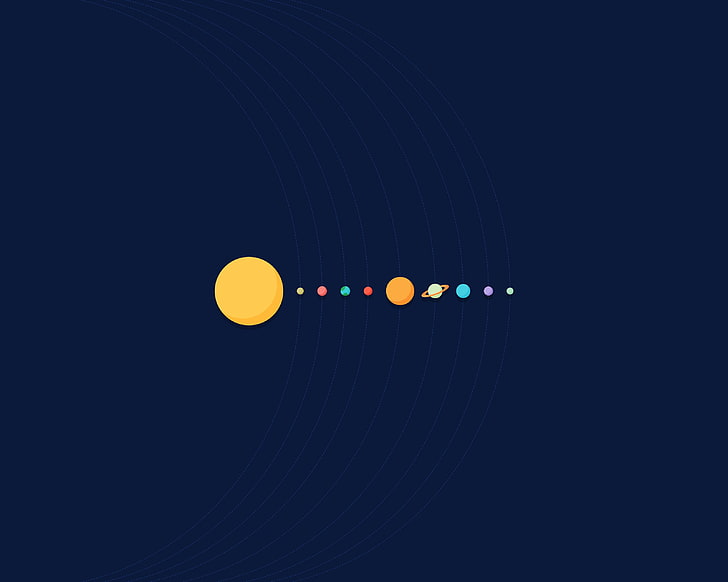 Watercolor Solar System, design, light  natural phenomenon, nature, motion Free HD Wallpaper