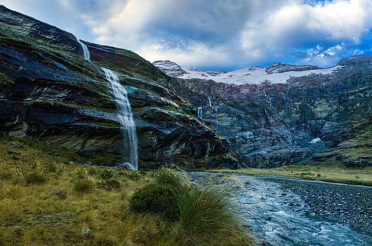 Waterfall Portrait, outdoors, queenstown, tutorial, photoblog Free HD Wallpaper