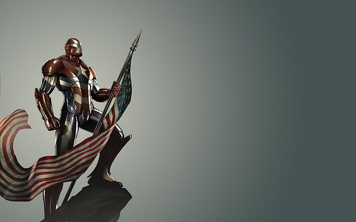 America Flag Super Hero, gray, human representation, sculpture, states Free HD Wallpaper