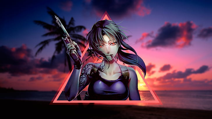 Black Lagoon Season 3, black lagoon, pacific ocean, palm trees, revy Free HD Wallpaper