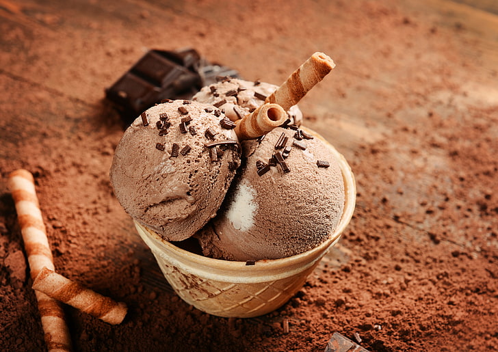 Black Scoop Ice Cream, day, closeup, sweet, chocolate chip cookie Free HD Wallpaper