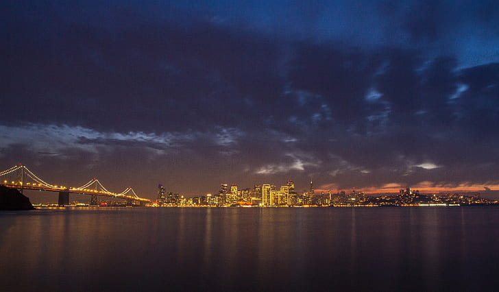 blue hour, famous place, clouds, treasure island