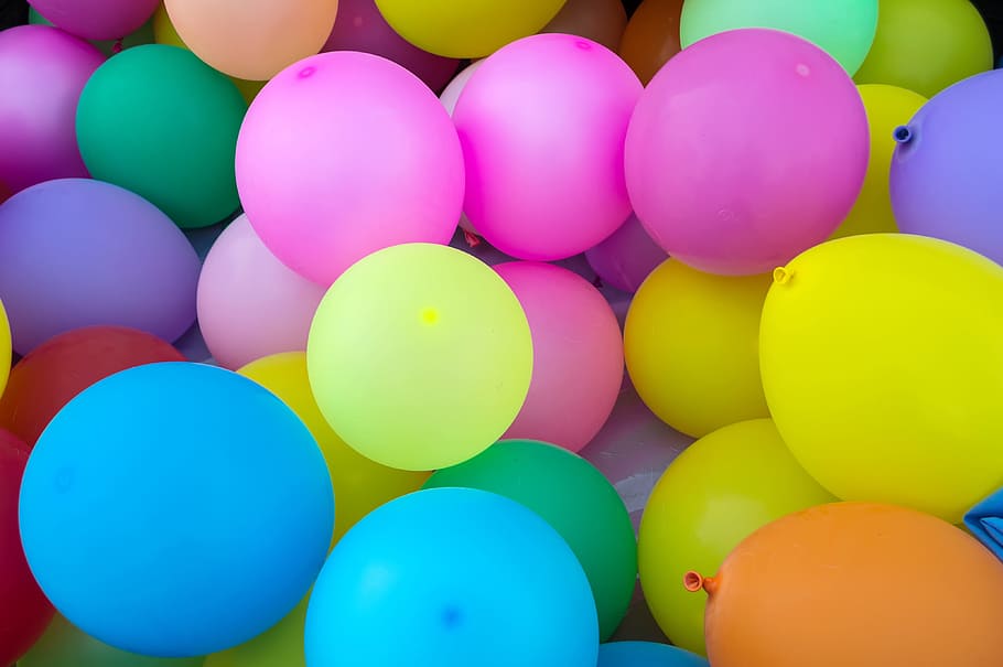 Chrome Balloons, multi colored, pink color, abundance, office party Free HD Wallpaper