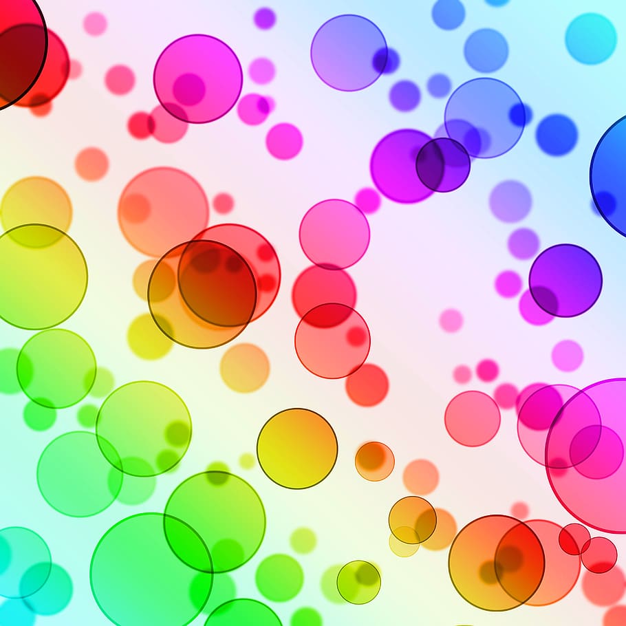 Color Bubbles, retro, graphic, trendy, repeat Free HD Wallpaper