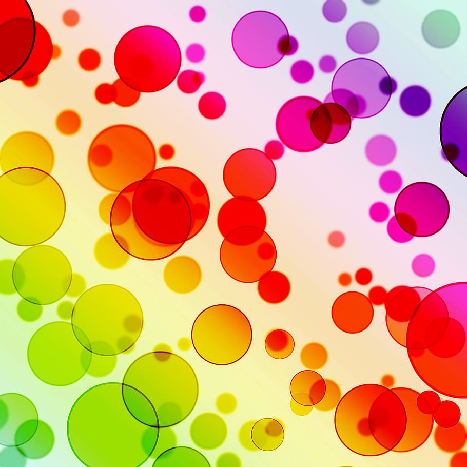 Colourful Bubble, still life, graphic, cover, purple Free HD Wallpaper